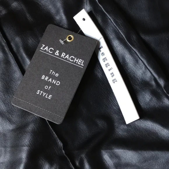 Black Faux Leather Leggings Zac & Rachel Medium - Picture 3 of 8